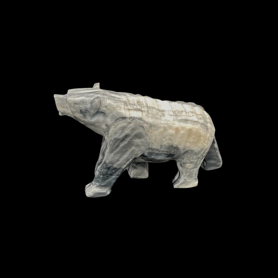 Hand Carved Onyx Bear figurine Home Decor