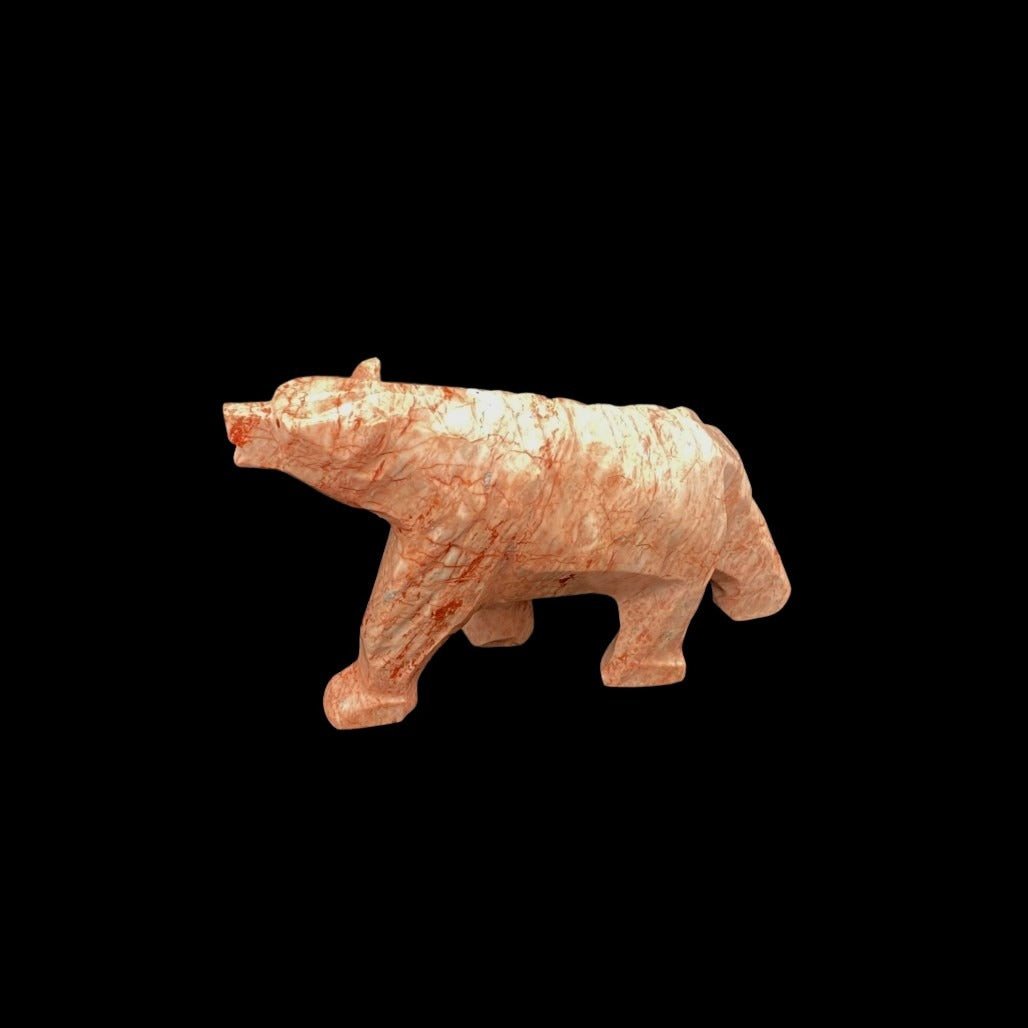 Hand Carved Onyx Bear figurine Home Decor