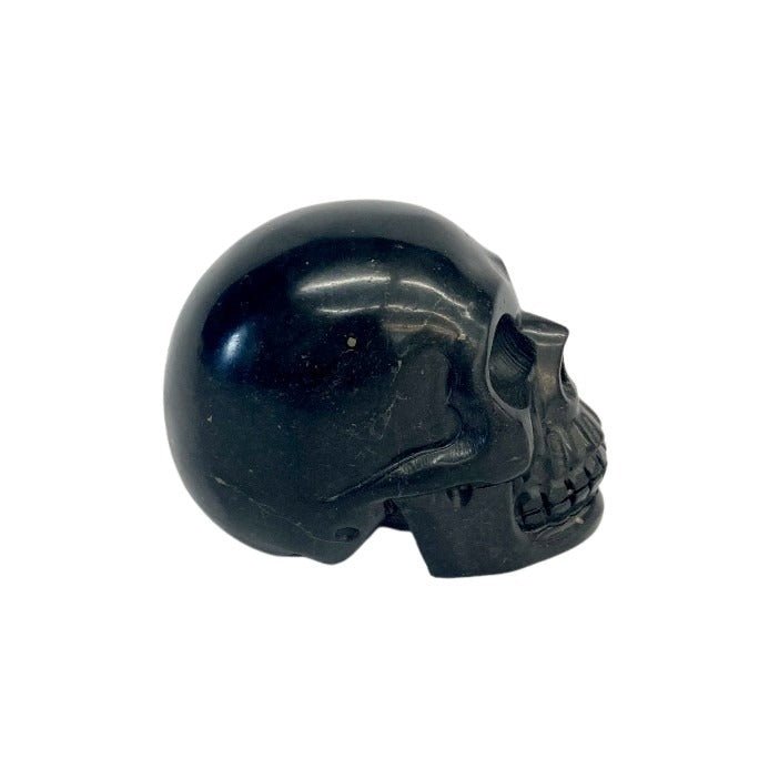 Hand Carved Shungite Skull Home Decor