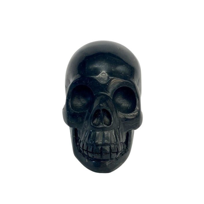 Hand Carved Shungite Skull Home Decor