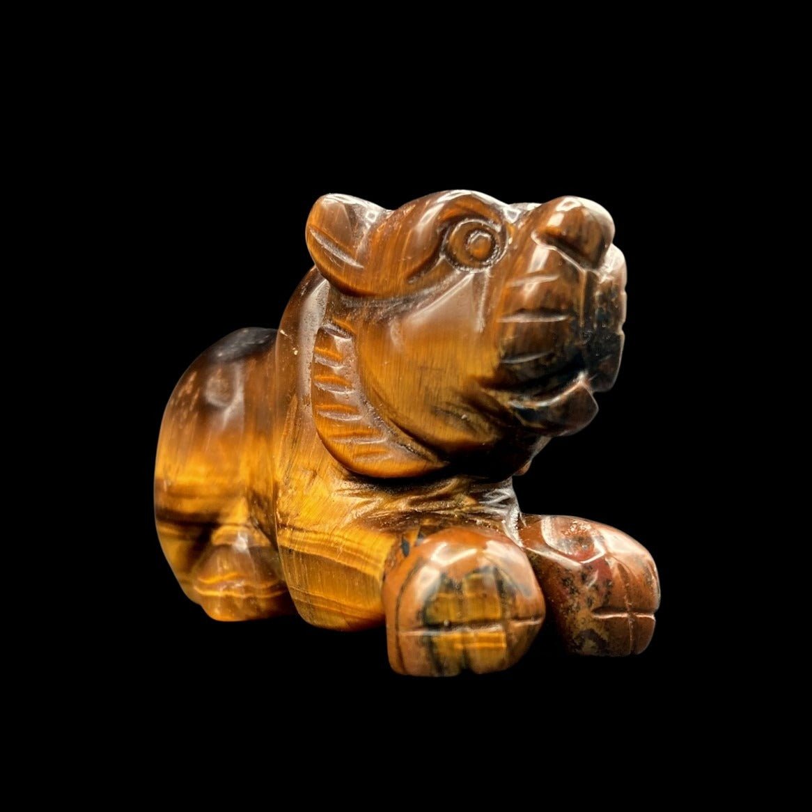 Hand Carved Tigereye Stone Tiger Gemstone Animal Home Decor