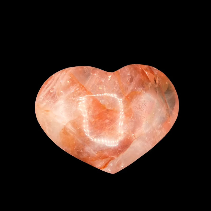 Back Side Of Polished Hematoid Heart, Marbeled Red And White In Color