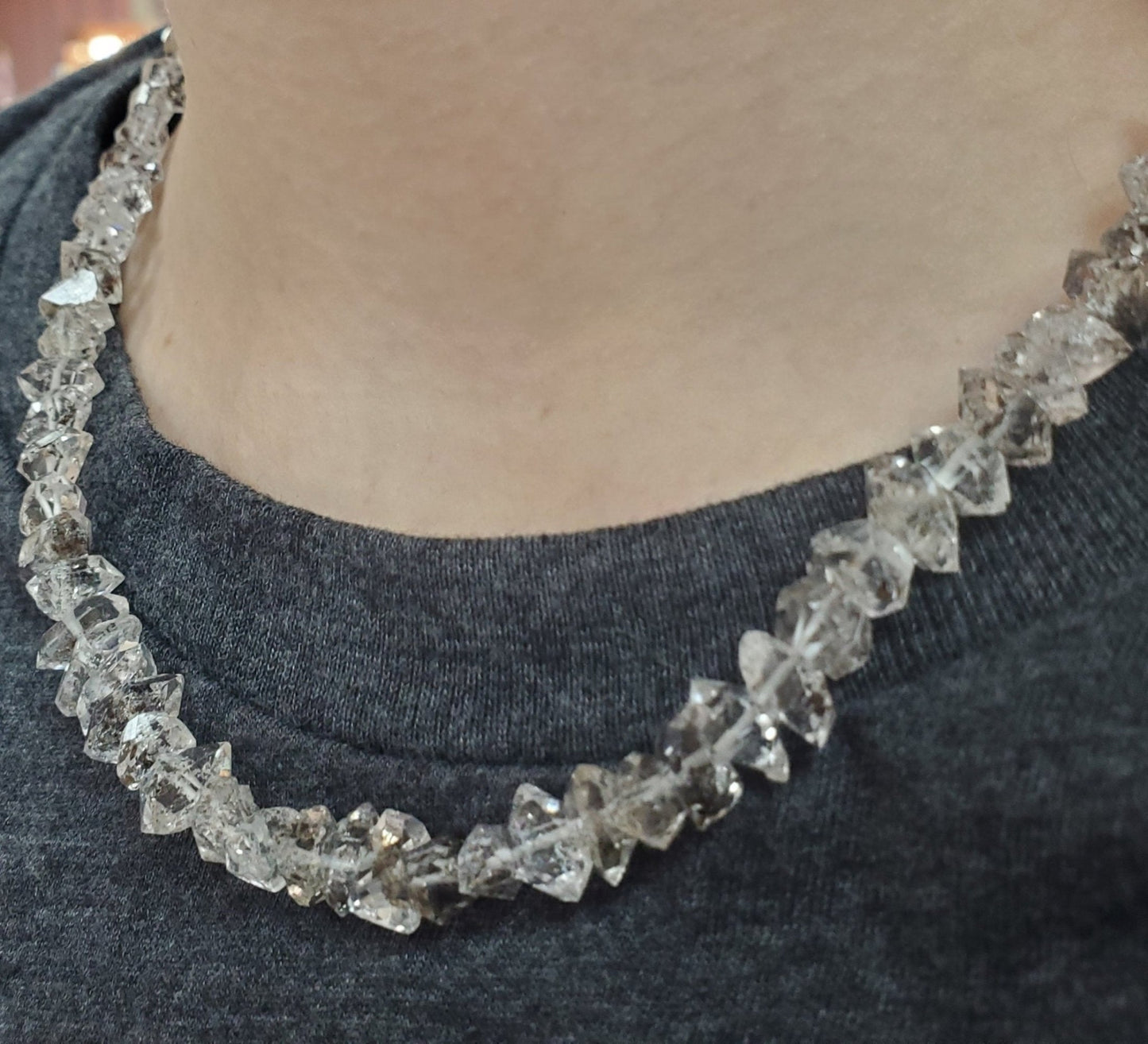 Herkimer Diamond Necklace 16 Inch Small Stones