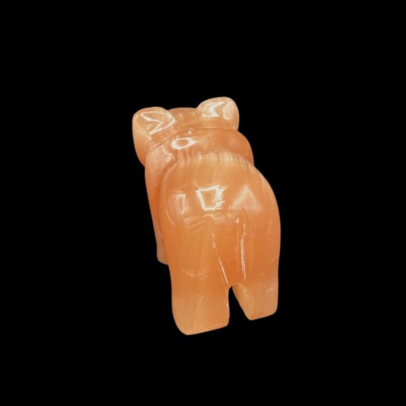 Honey Calcite Carved Bear Figurine