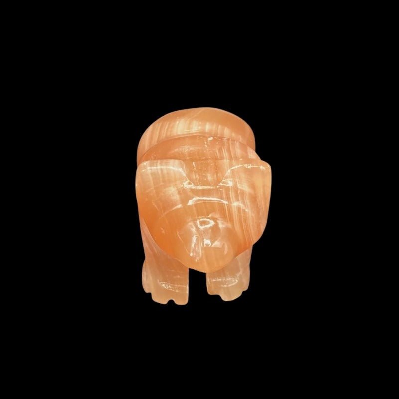 Honey Calcite Carved Bear Figurine