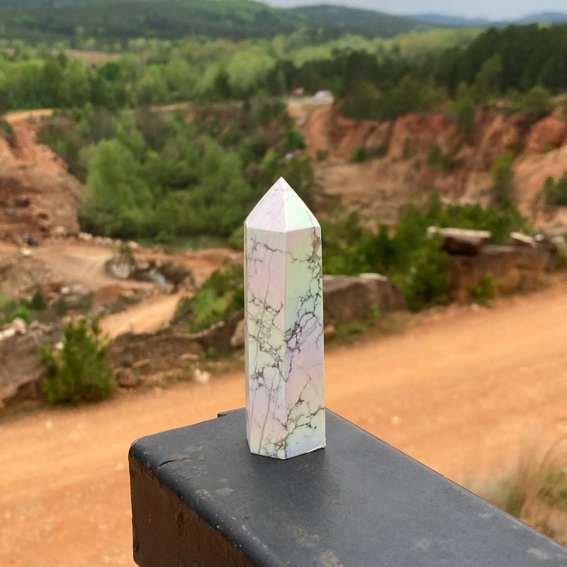 Howlite Aura Point Tower