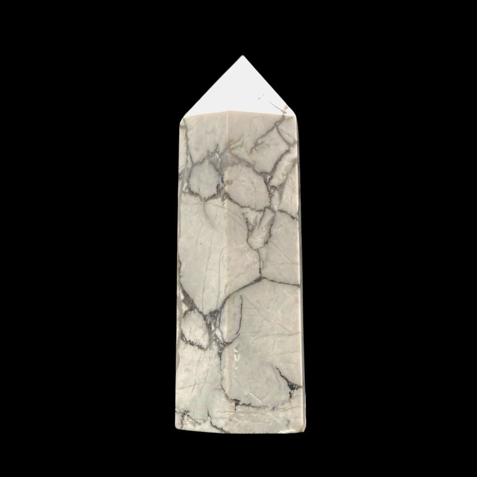 Howlite Stone Cut And Polished Tower Home Decor