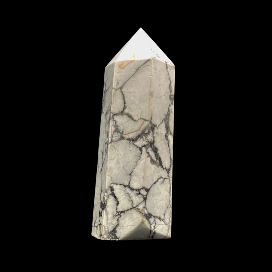 Howlite Stone Cut And Polished Tower Home Decor