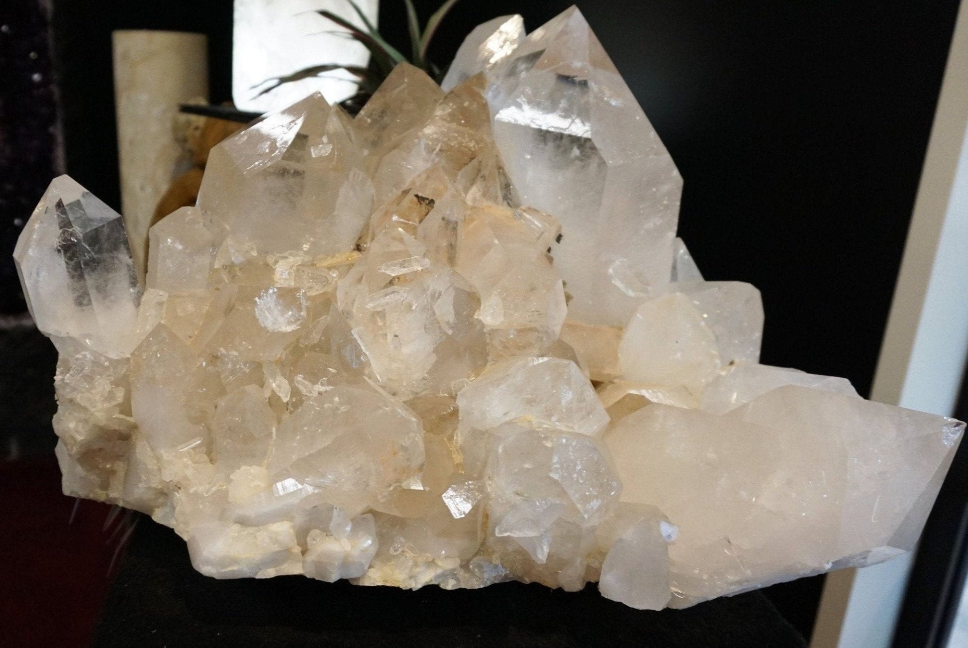 Huge Arkansas Clear Crystal Cluster Poolside Decor