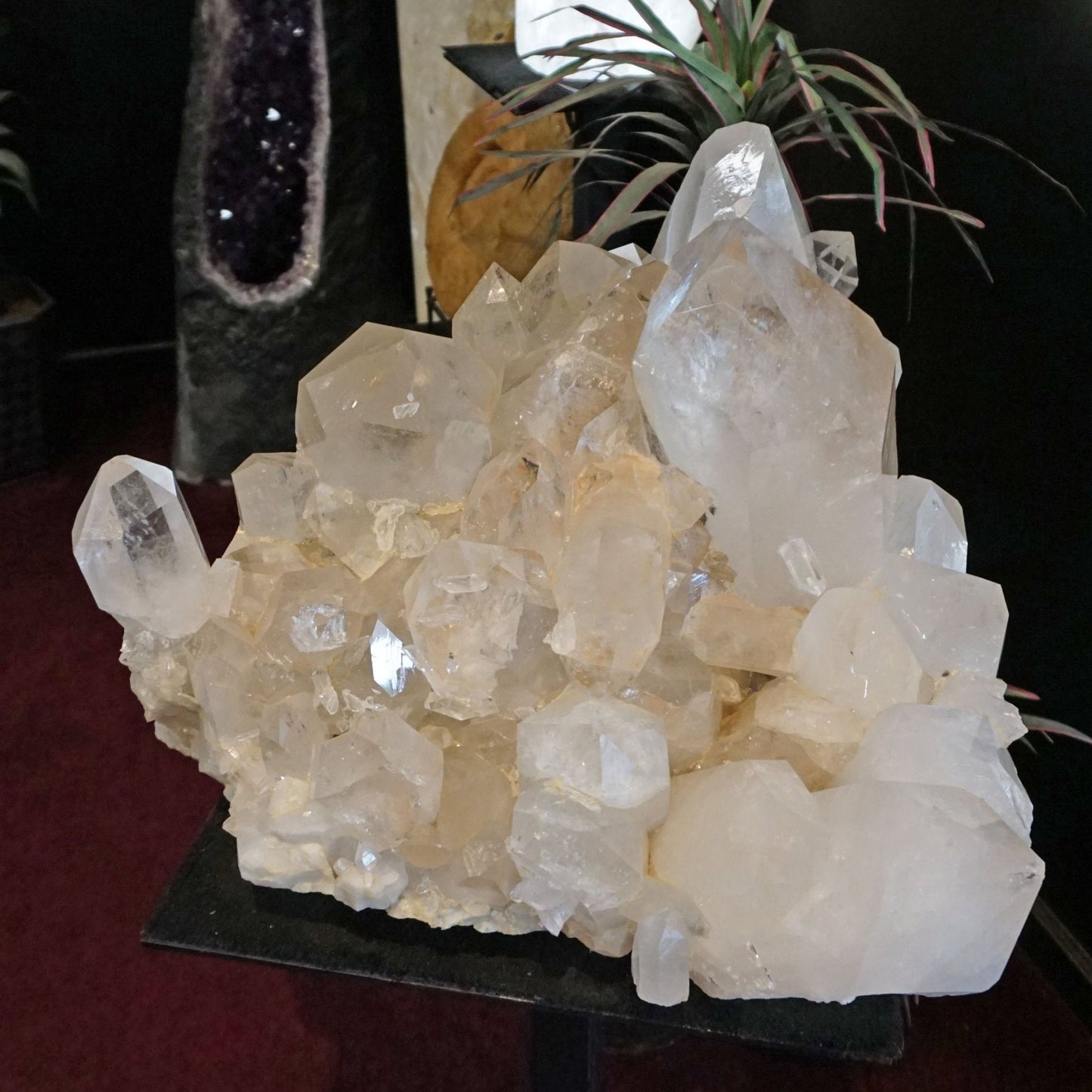 Huge Arkansas Clear Crystal Cluster Poolside Decor