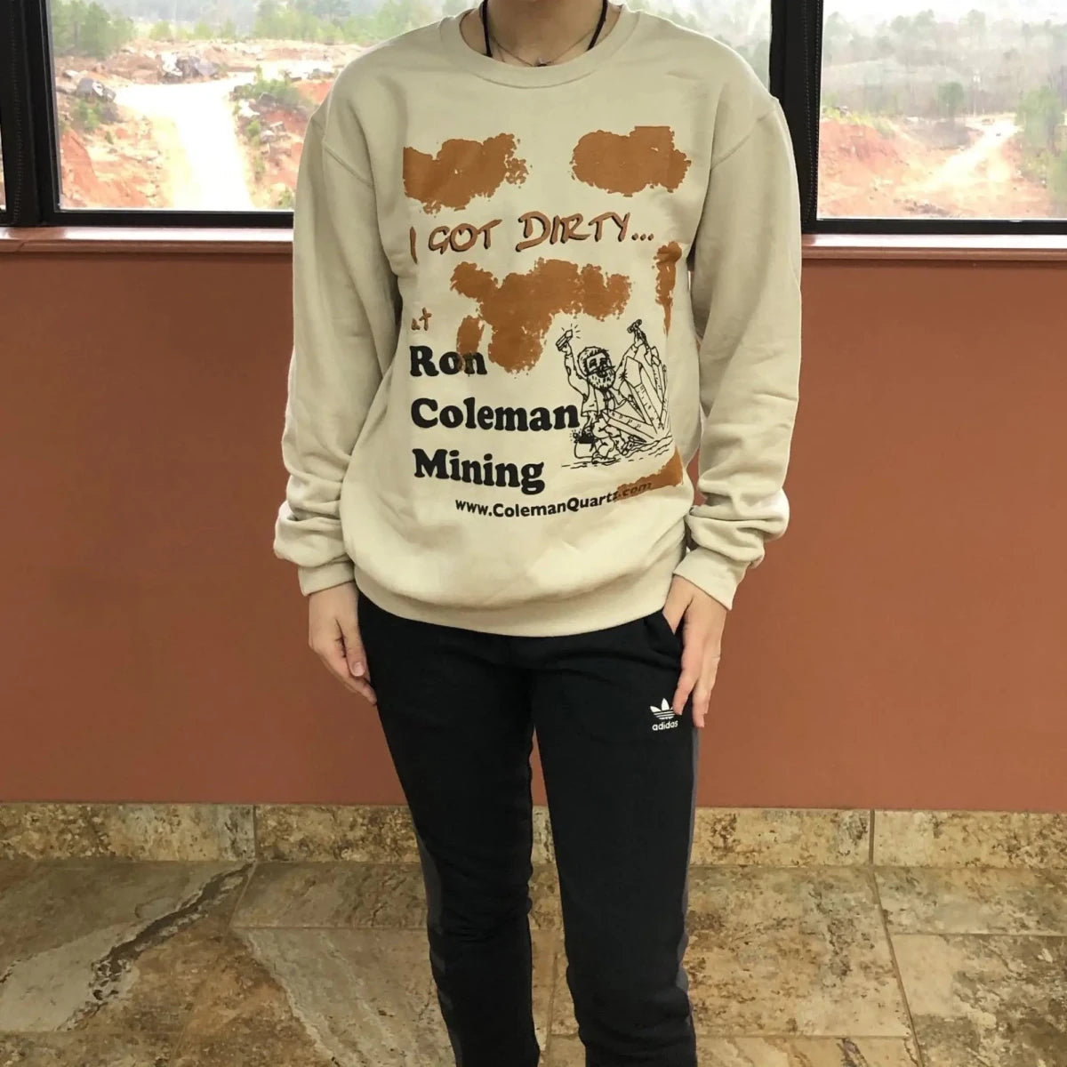 Adult Off White Unisex Sweatshirt I Got Dirty Ron Coleman Mining Souvenir