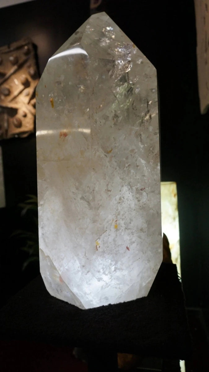Alternate View Illuminated Quartz Crystal Point Cut And Polished Tower