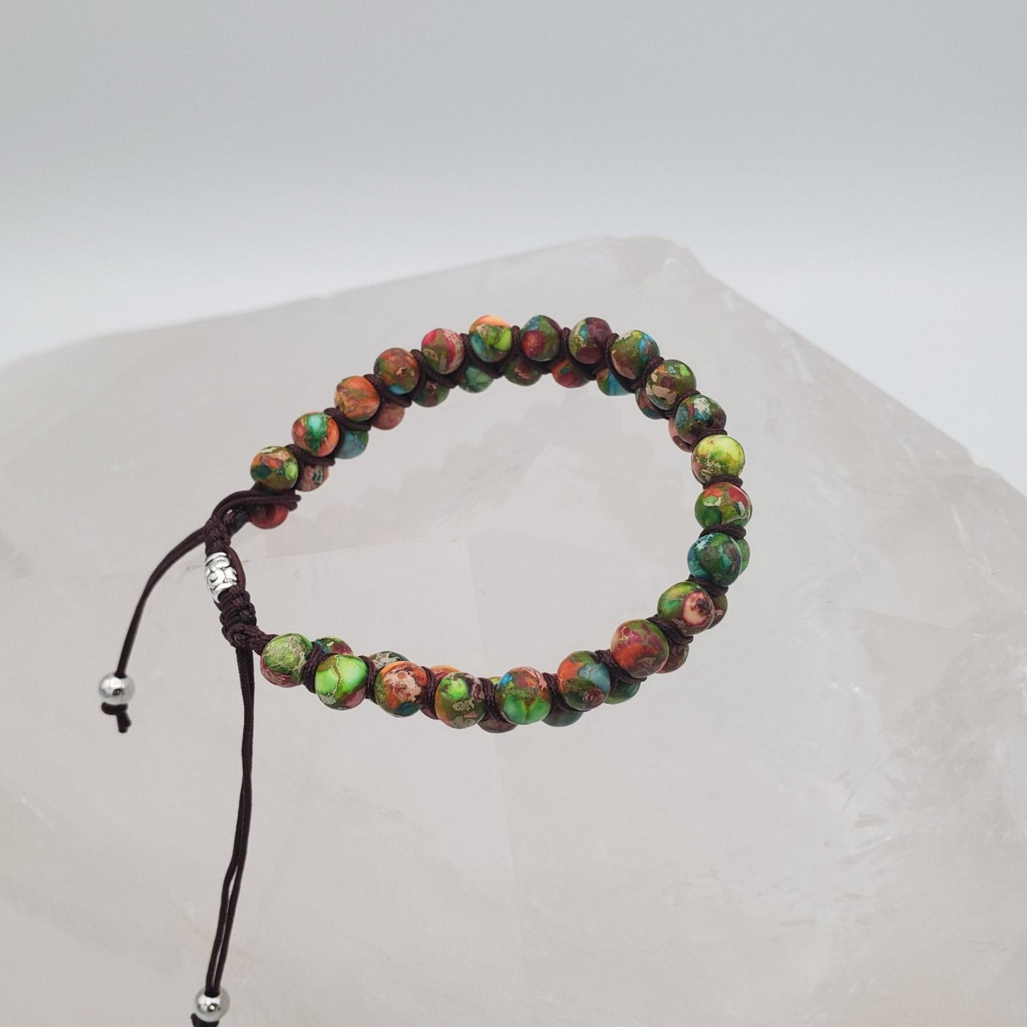 Jasper Double Beaded Bracelet Adjustable