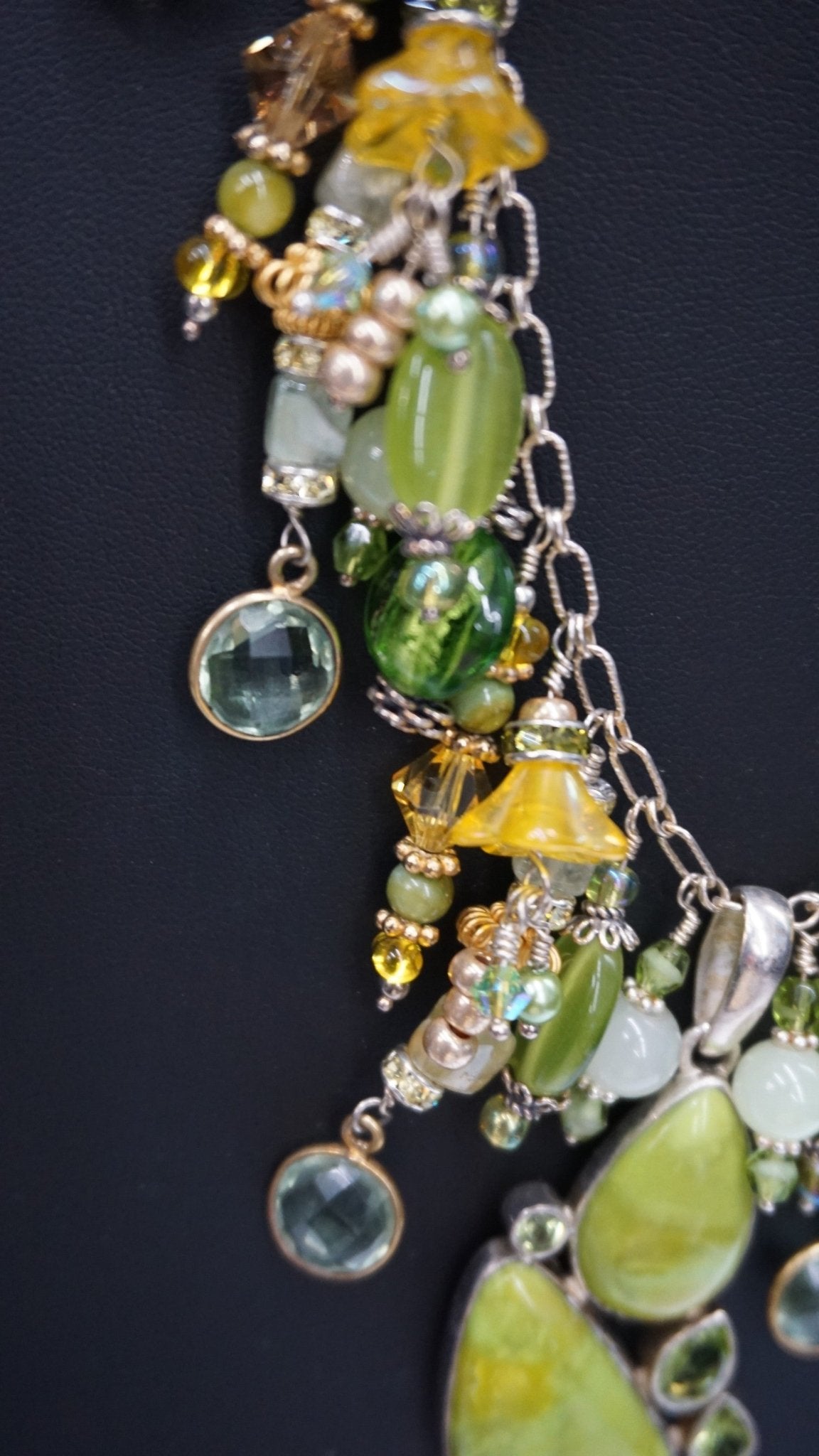 Jewelry Multiple Genuine Stone Necklace Peridot Lemon Quartz Cher Anderson