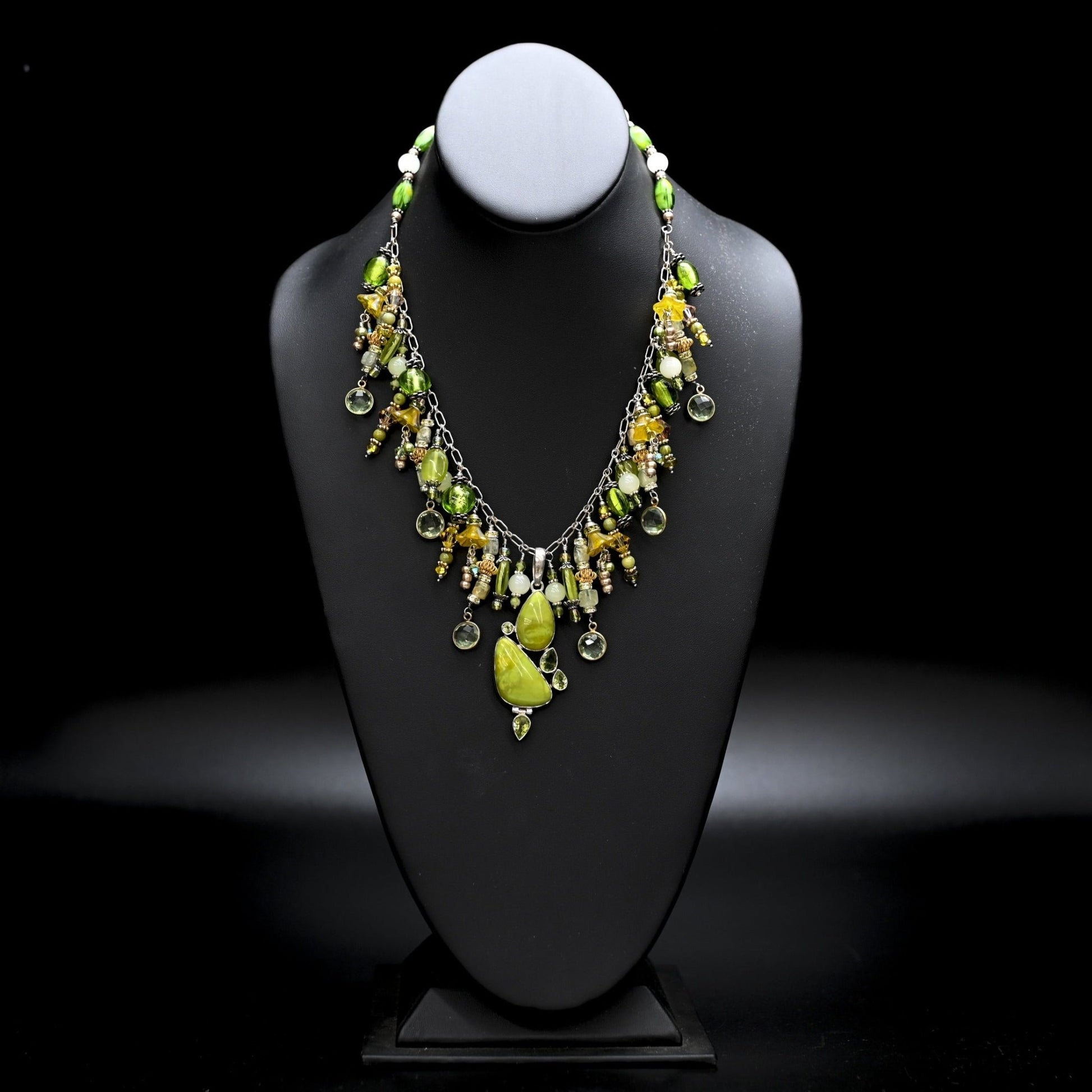 Jewelry Multiple Genuine Stone Necklace Peridot Lemon Quartz Cher Anderson