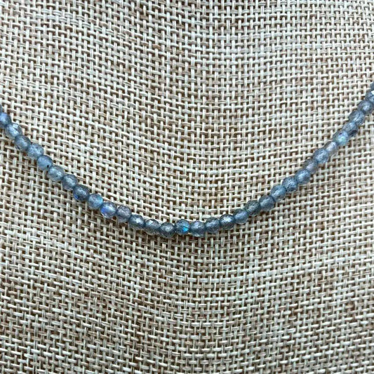 Close Up Of Labradorite Beaded Necklace