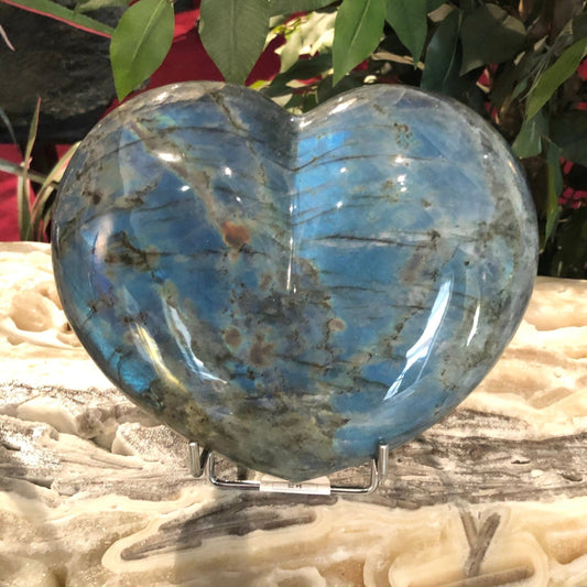 Labradorite Carved Polished 8 inch Heart Stone Specimen