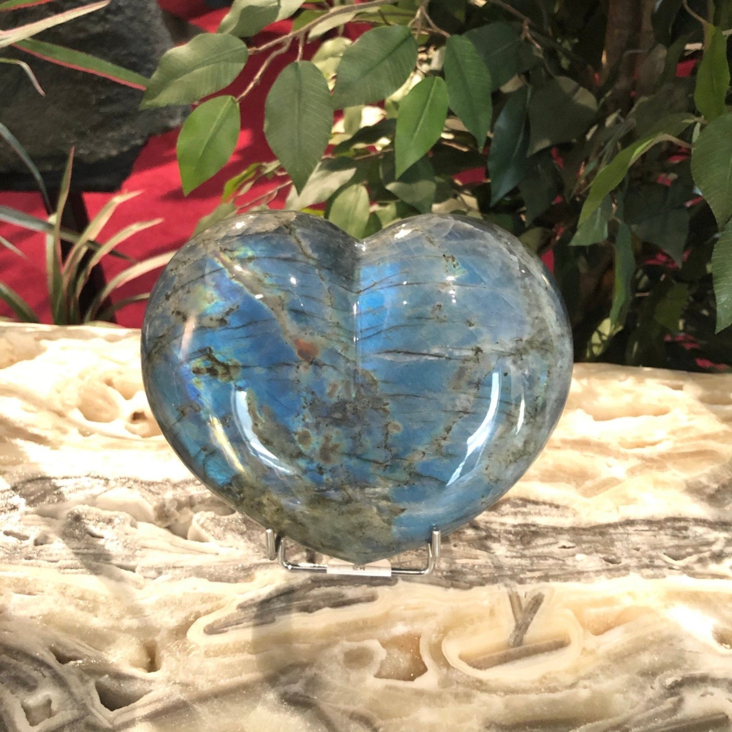 Labradorite Carved Polished 8 inch Heart Stone Specimen