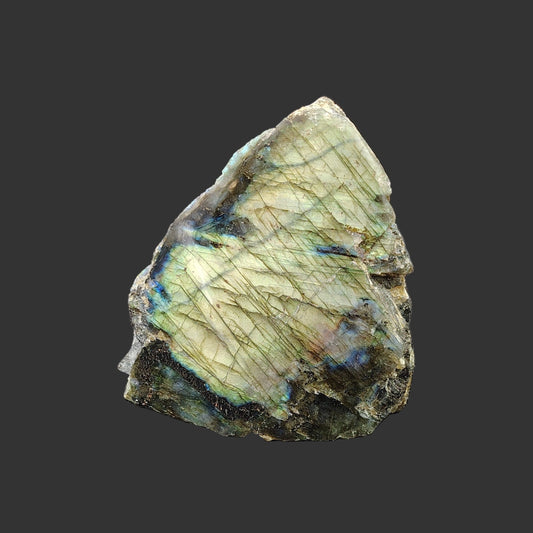 This is the front side of this Labradorite cut base piece, The polished side.