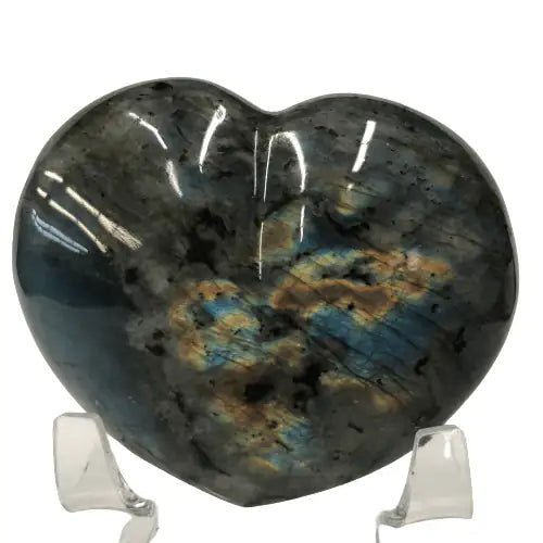 Labradorite Heart Polished Close Up