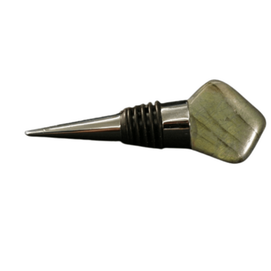 Labradorite Polished Rock Wine Bottle Stopper Saver