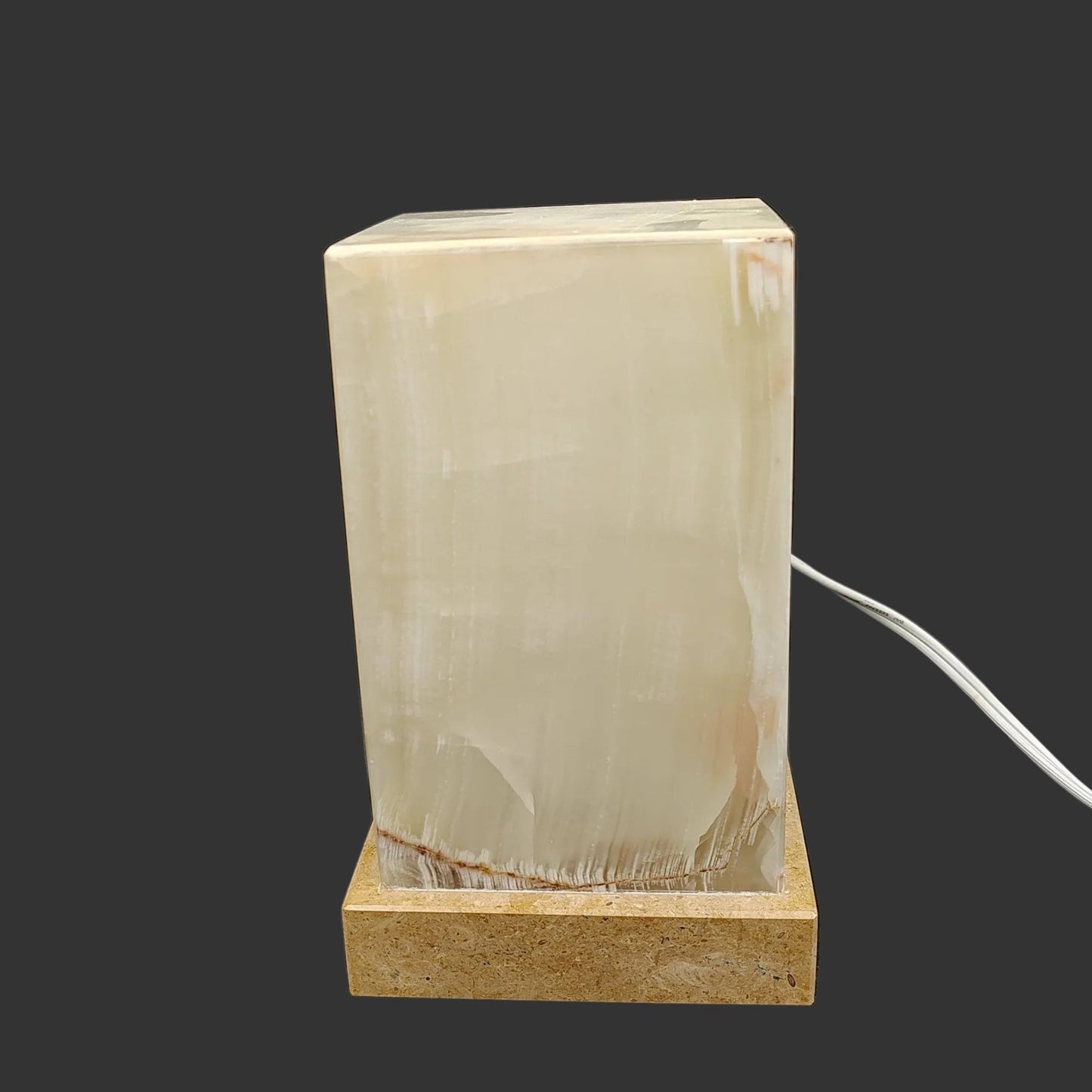 This is the onyx table lamp with the light off.