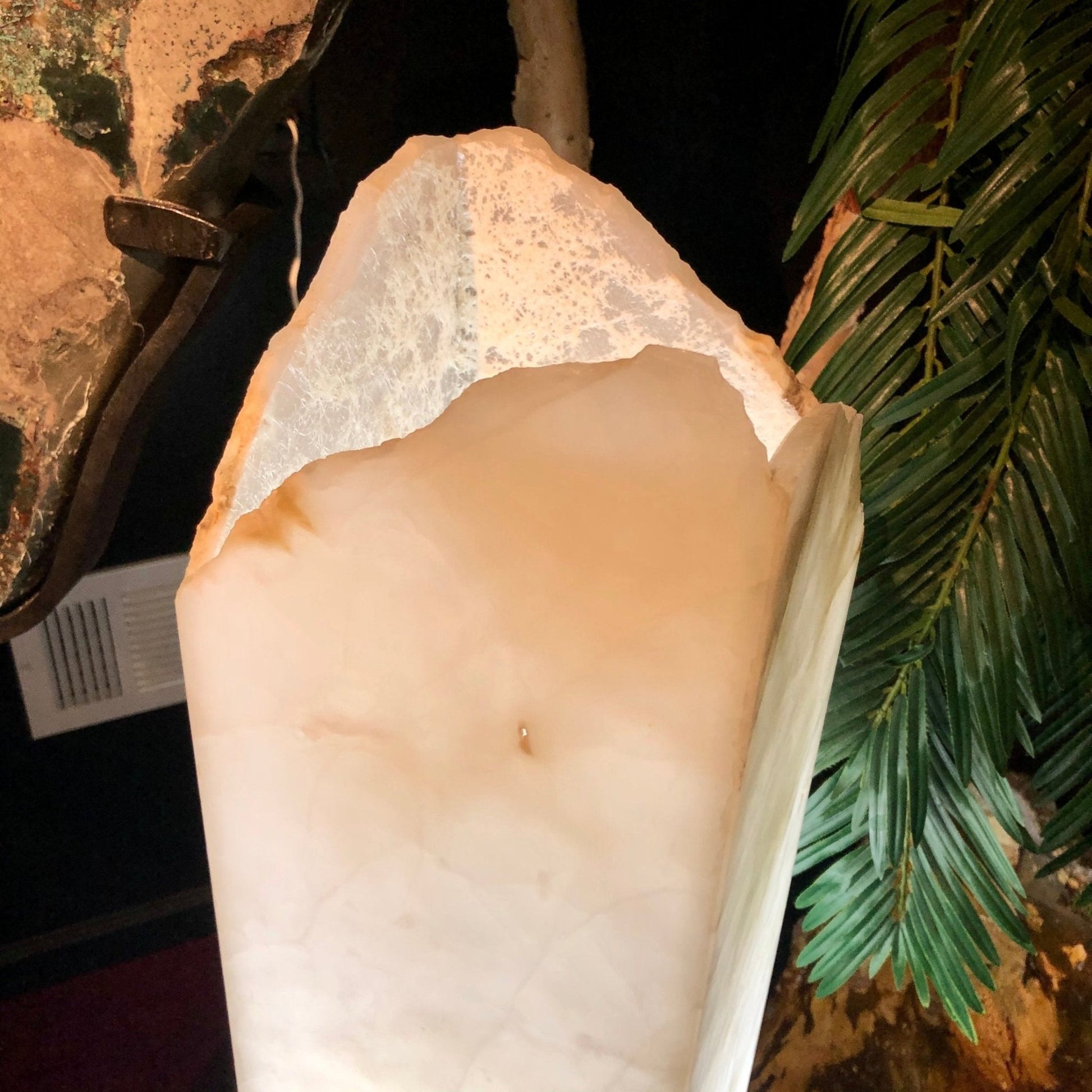 Lamp Onyx Carved Serpentine Beige Swivel Table Lighting