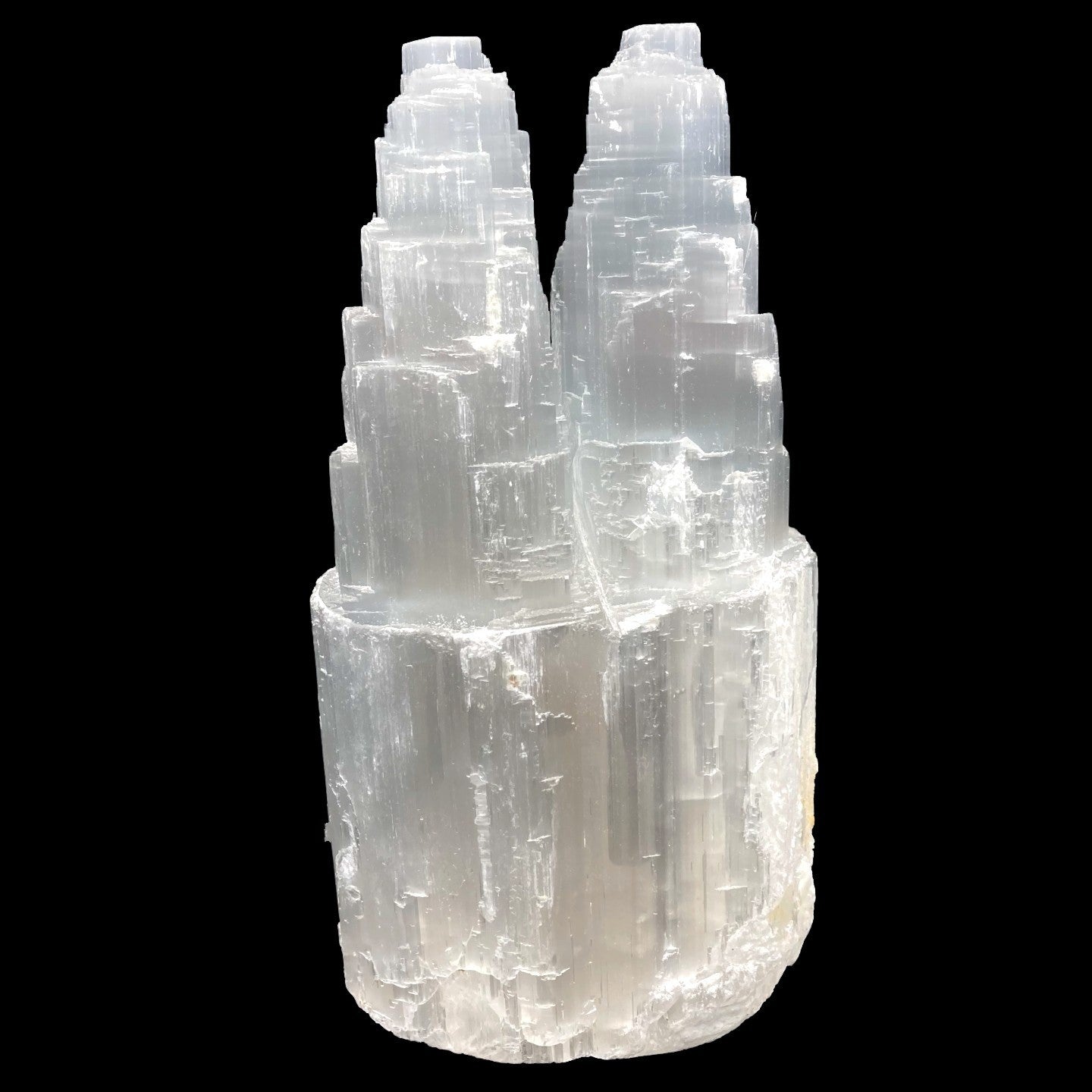 Lamp Raw Selenite Mineral Double Spiral Lamp Air Purifying Home Decor