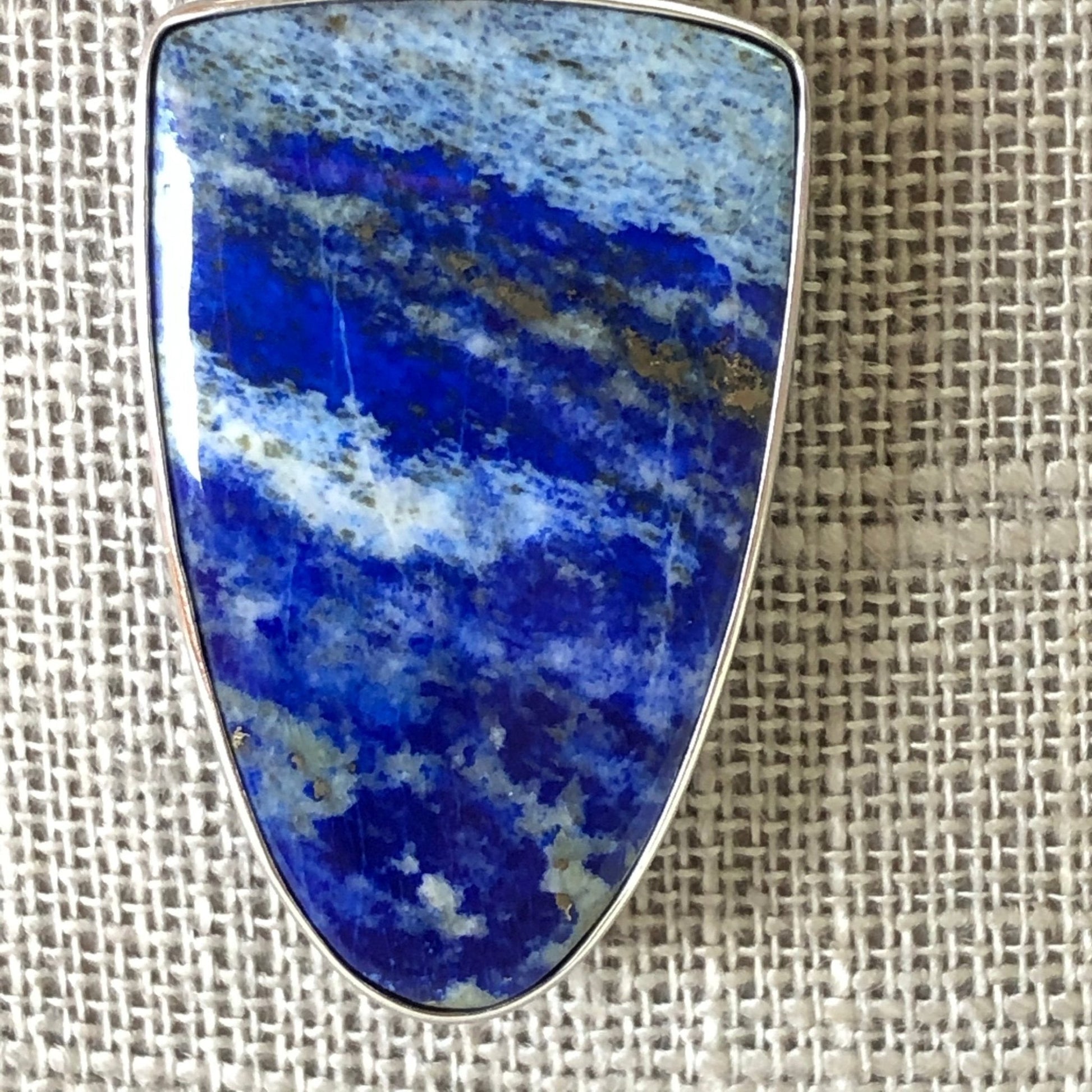 Lapis Jewelry Necklace Pendant Silver Blue Stone