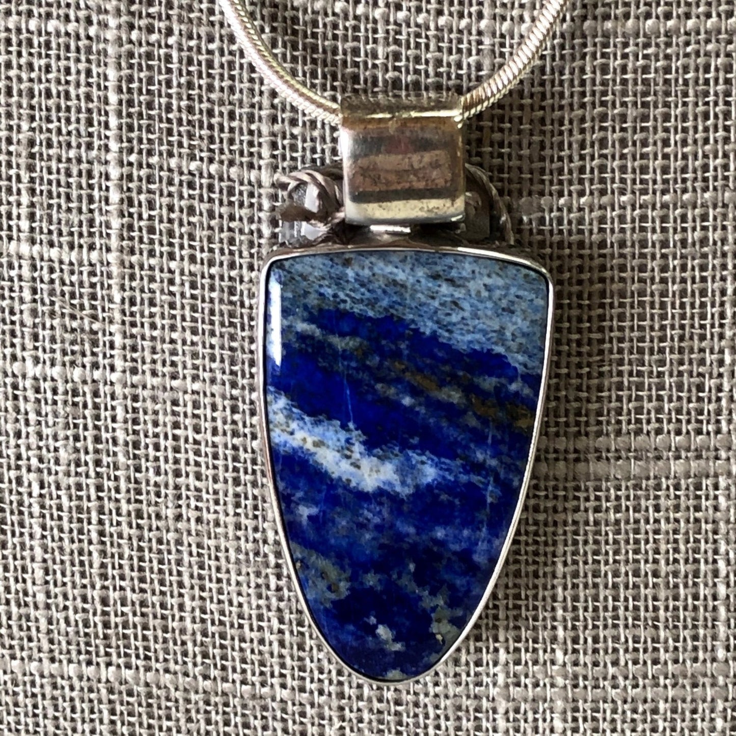 Lapis Jewelry Necklace Pendant Silver Blue Stone