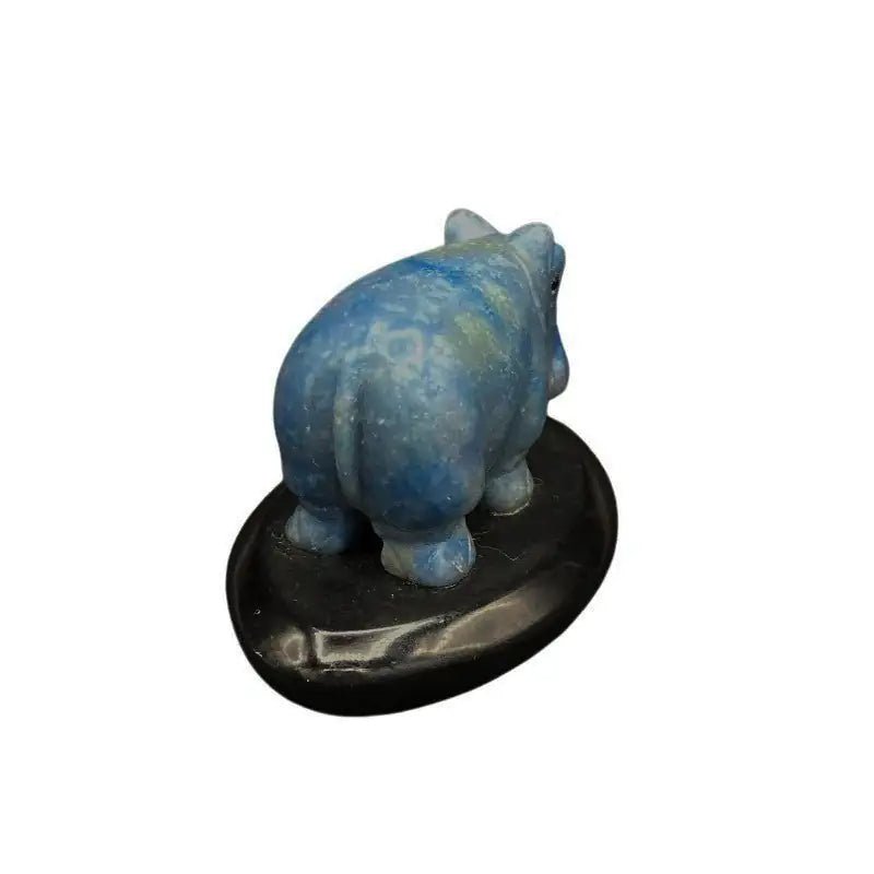Lapis Lazuli Carved Gemstone Hippopotamus Figurine back view