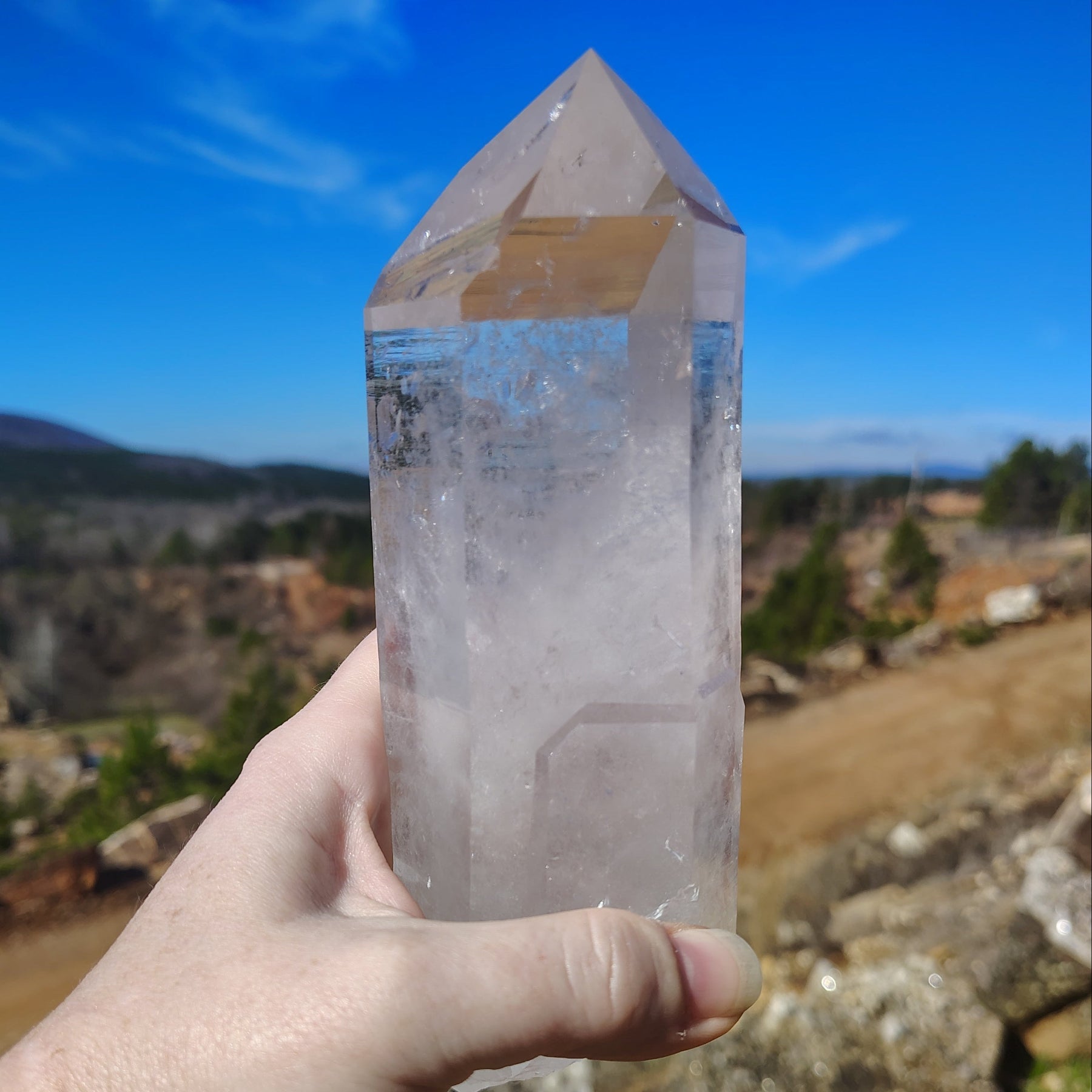 This is the back side of this large Quartz crystal point.