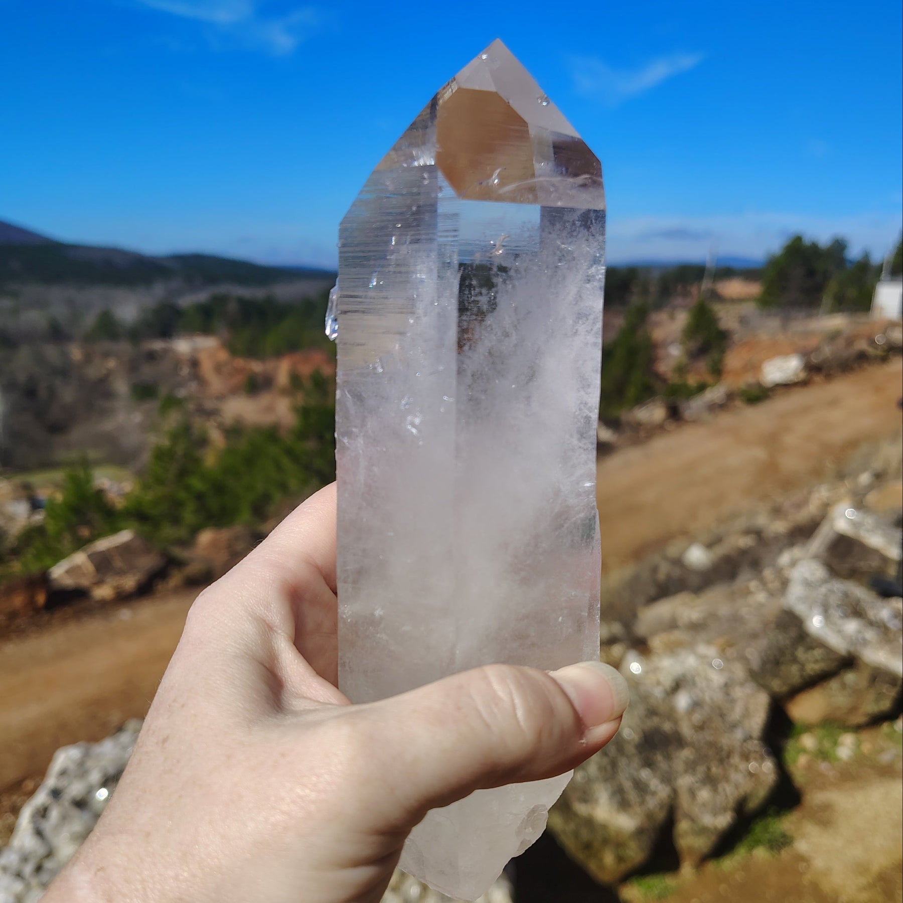 This is the left side of this large Quartz crystal point.
