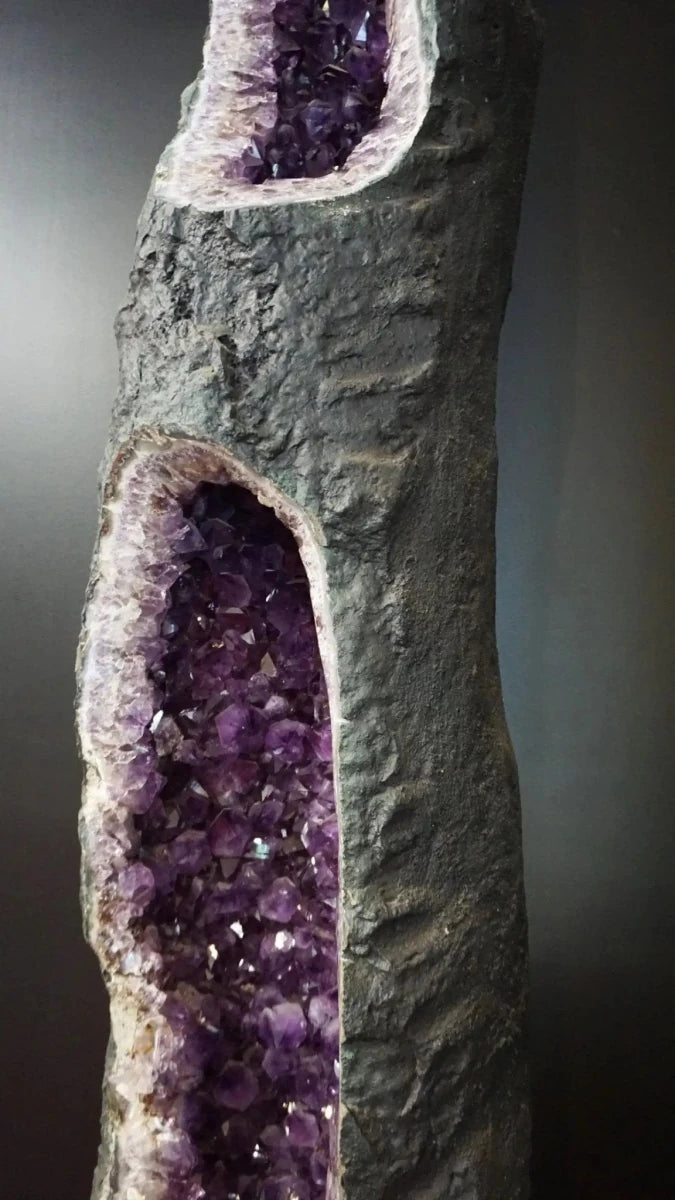 View Of Two Of the Openings Within an Amethyst Geode