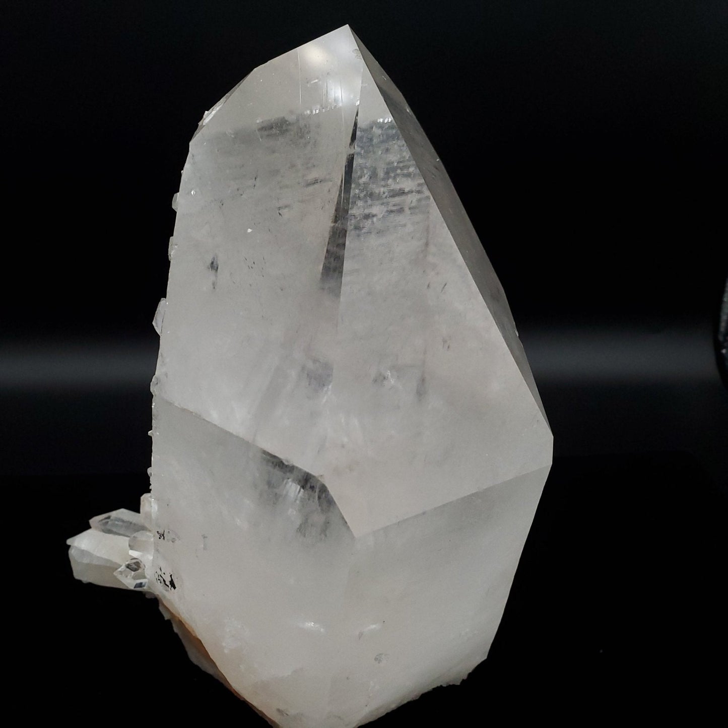 Large Arkansas Clear Quartz Crystal Point With Trigger Crystals