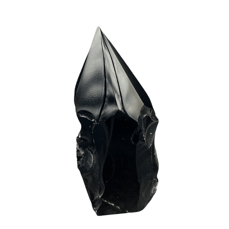 Large Black Obsidian Polished Point Volcanic Glass