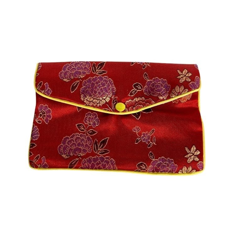 Large Floral Jewelry Bag Zipper Closure