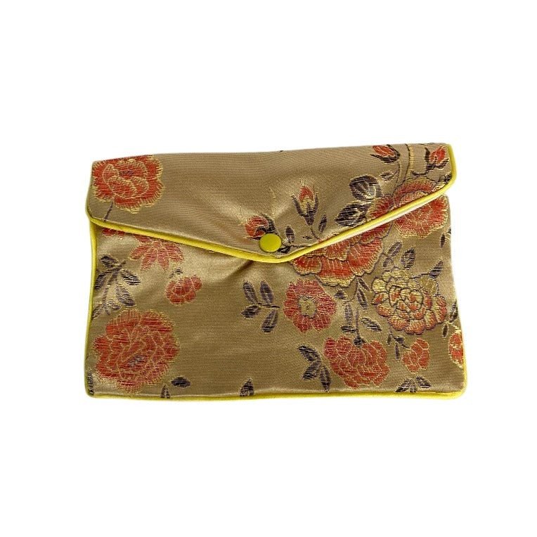 Large Floral Jewelry Bag Zipper Closure