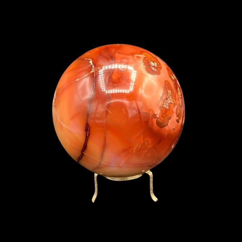 Large Polished Carnelian Gemstone Sphere