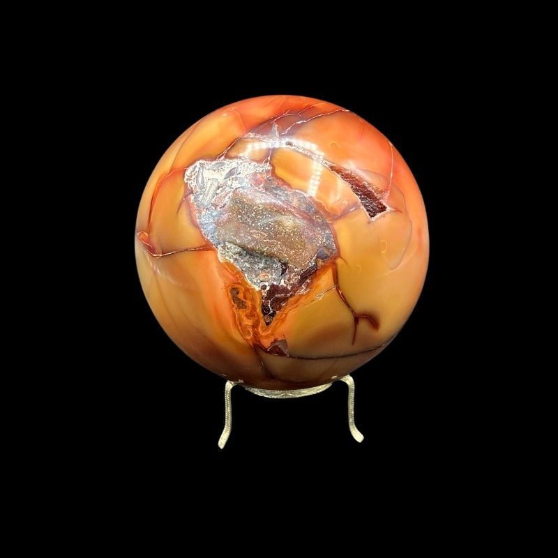 Large Polished Carnelian Gemstone Sphere