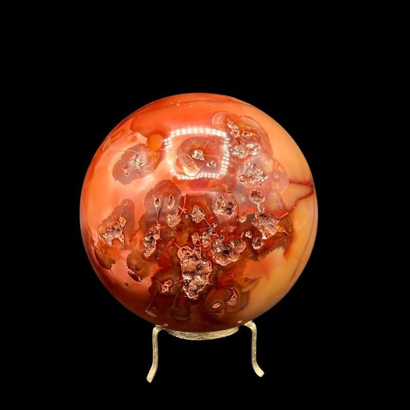 Large Polished Carnelian Gemstone Sphere