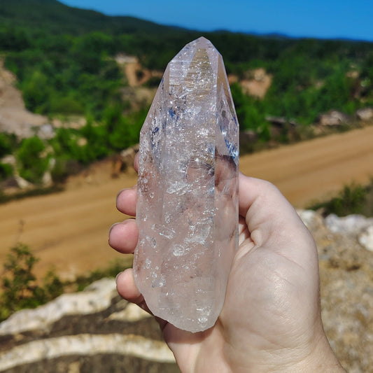 This is the front side of this large quartz crystal point