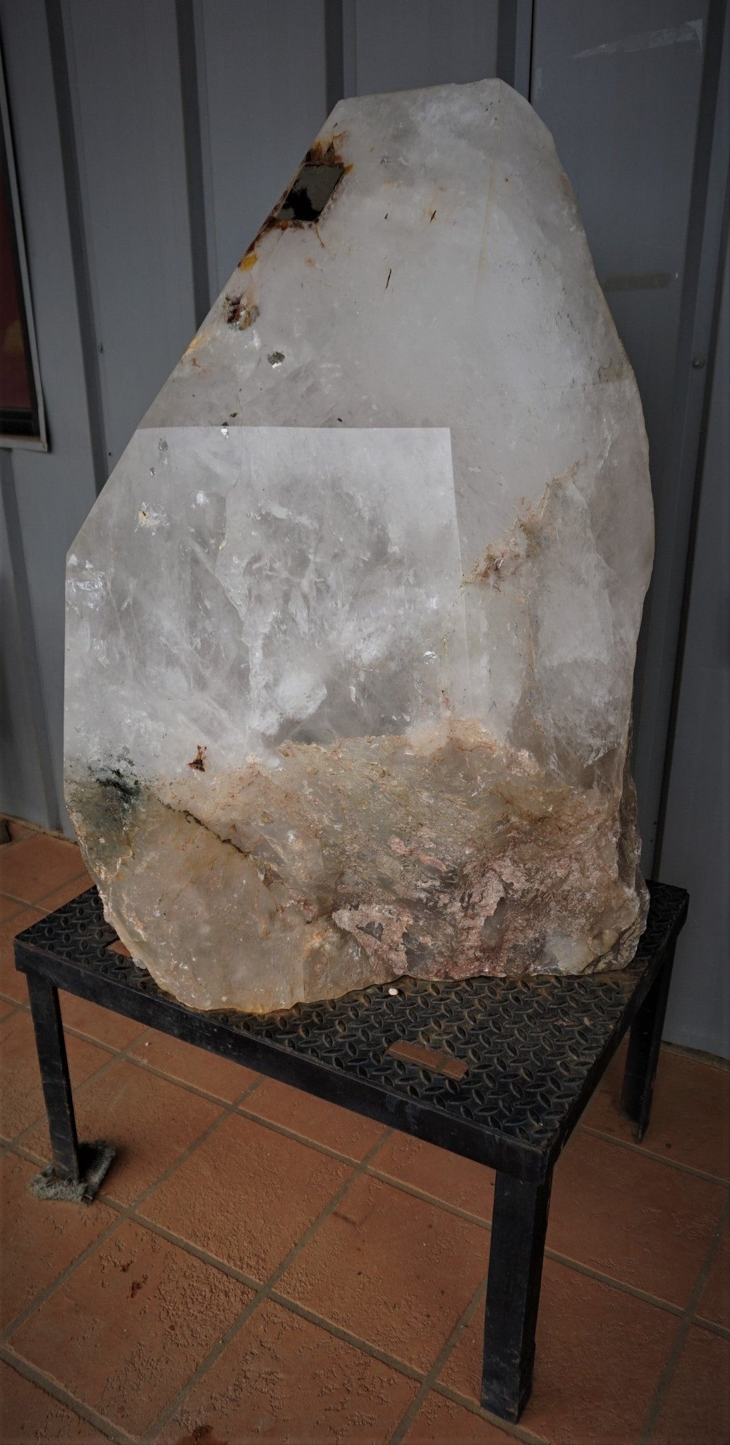 Large Quartz Crystal Point Pyrite Growth Collector Crystal