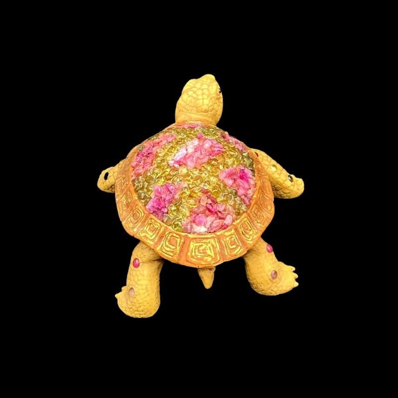 Large Ruby And Other Gems Turtle Figurine With Giftbox