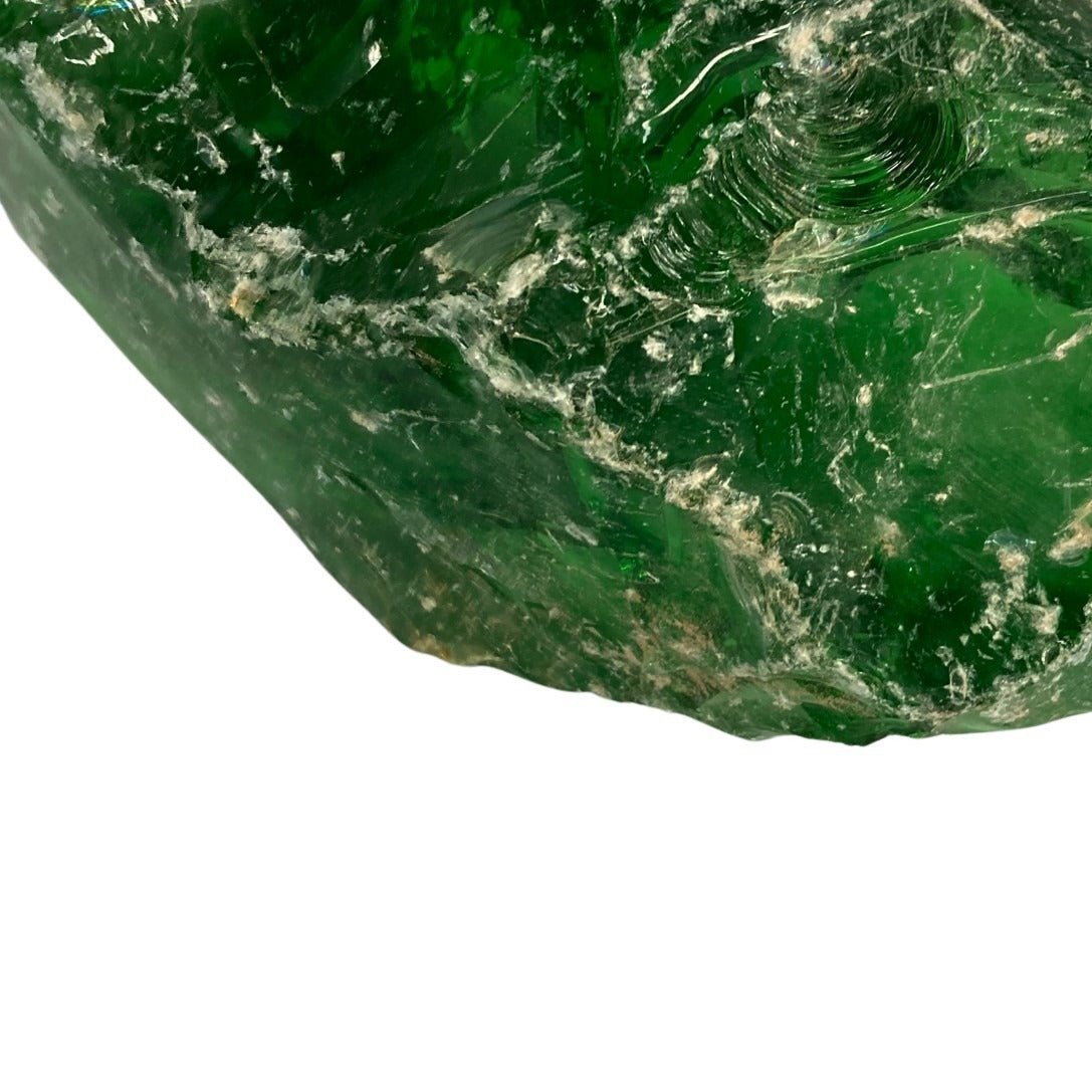 Large Green Slag Glass Chunks Bulk Cullet Glass