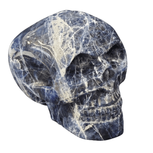 Large Sodalite Skull Carved By Hand