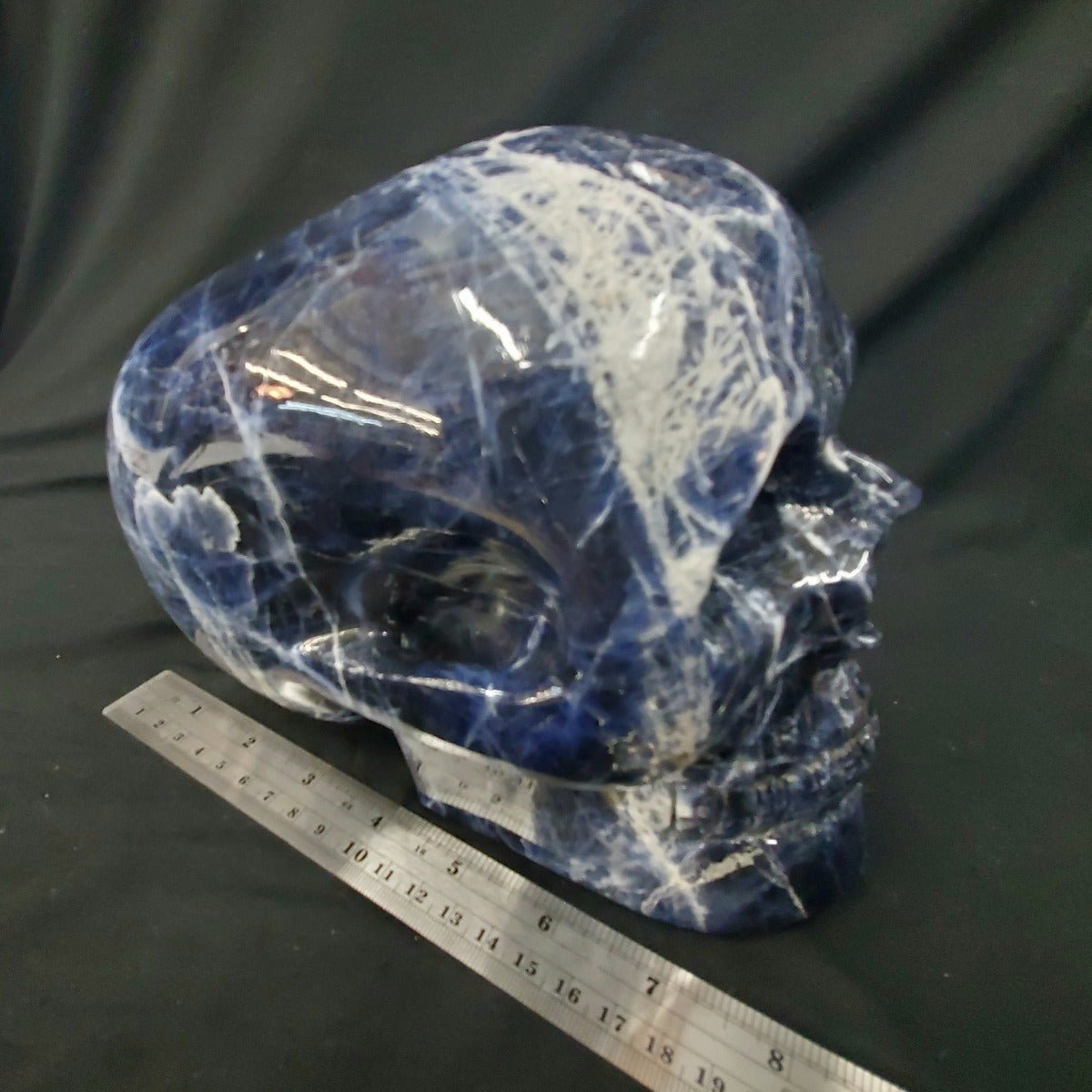 Large Sodalite Skull Carved By Hand