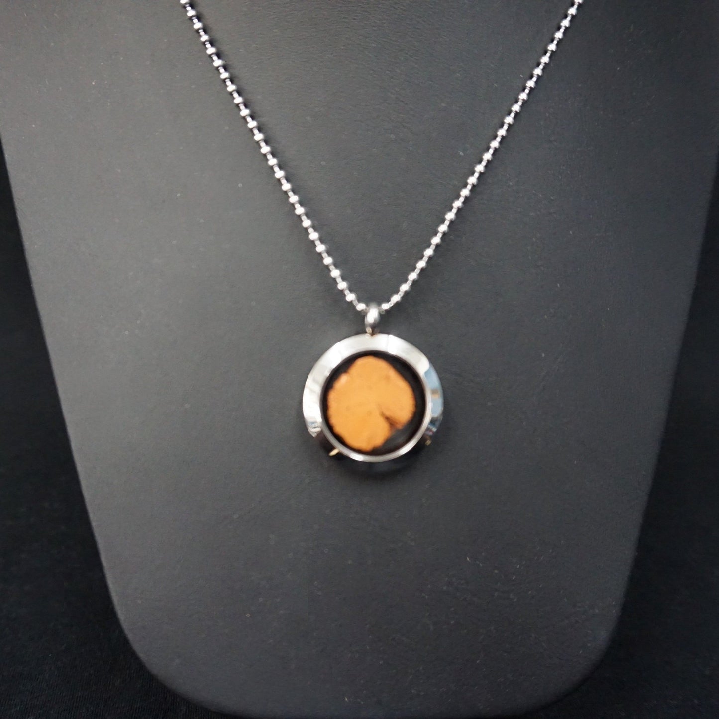 Locket With Crystal Mud From Ron Coleman Mining Stainless Steel With Chain