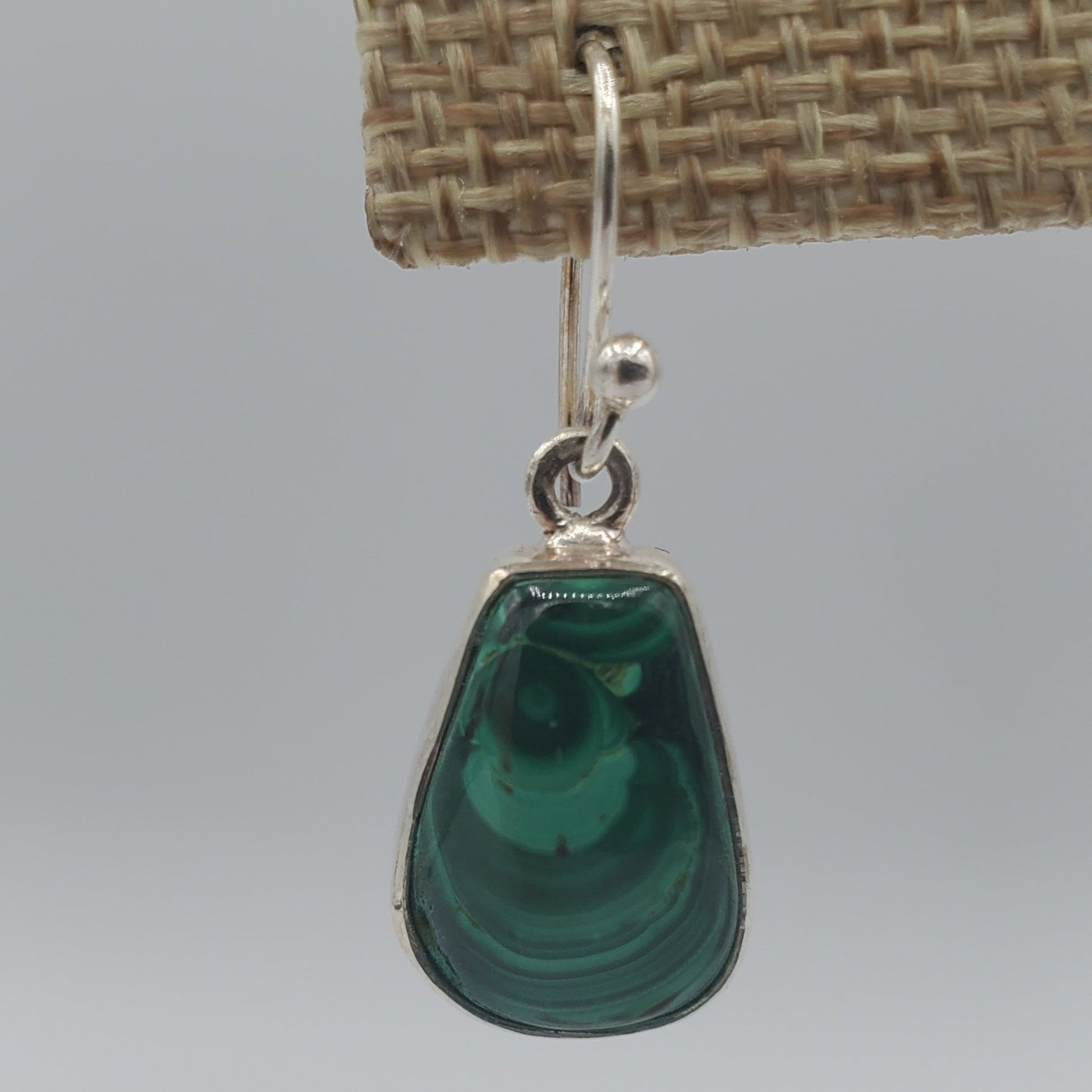 Malachite Silver Dangle Earrings