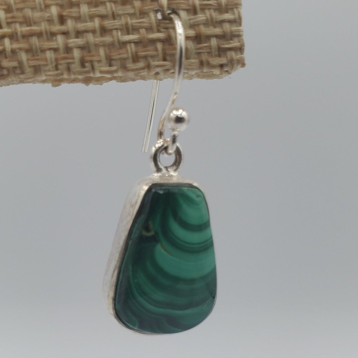 Malachite Silver Dangle Earrings